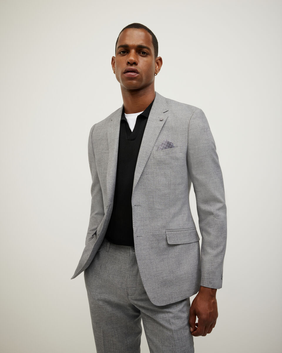 Textured Tailored Jacket, Light Grey, hi-res